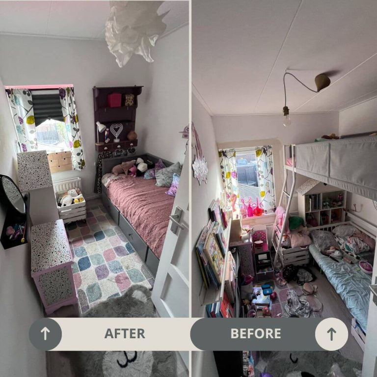 Before and after kids’ room decluttering by Kasia Sierant – Let It Go Decluttering.