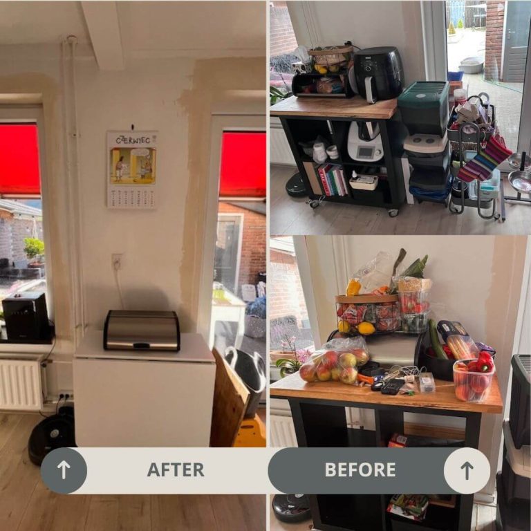 Before and after kitchen decluttering by Kasia Sierant – Let It Go Decluttering.
