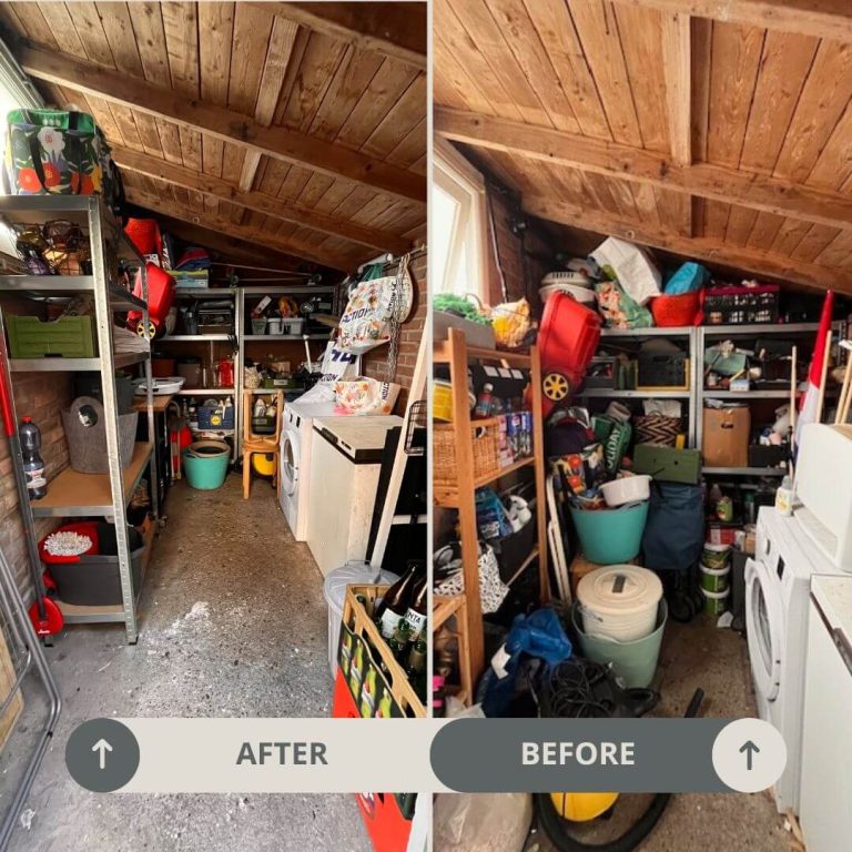 Before and after storage decluttering by Kasia Sierant – Let It Go Decluttering